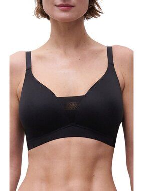 🆕CHANTELLE Easy Bliss Wireless T-Shirt Bra 34DDD Black #914Q9